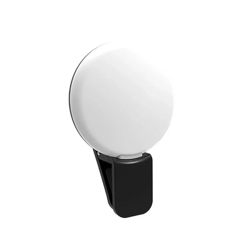 Anneau Lumineux LED, Mini pour Selfie – Rechargeable USB, 3 Niveaux de Luminosité