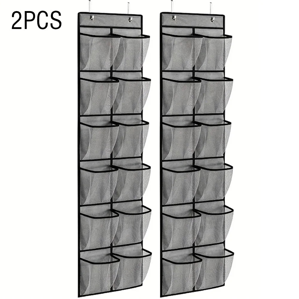 Organisateur de Chaussures Suspendu 12 Poches – Rangement Portable Transparent