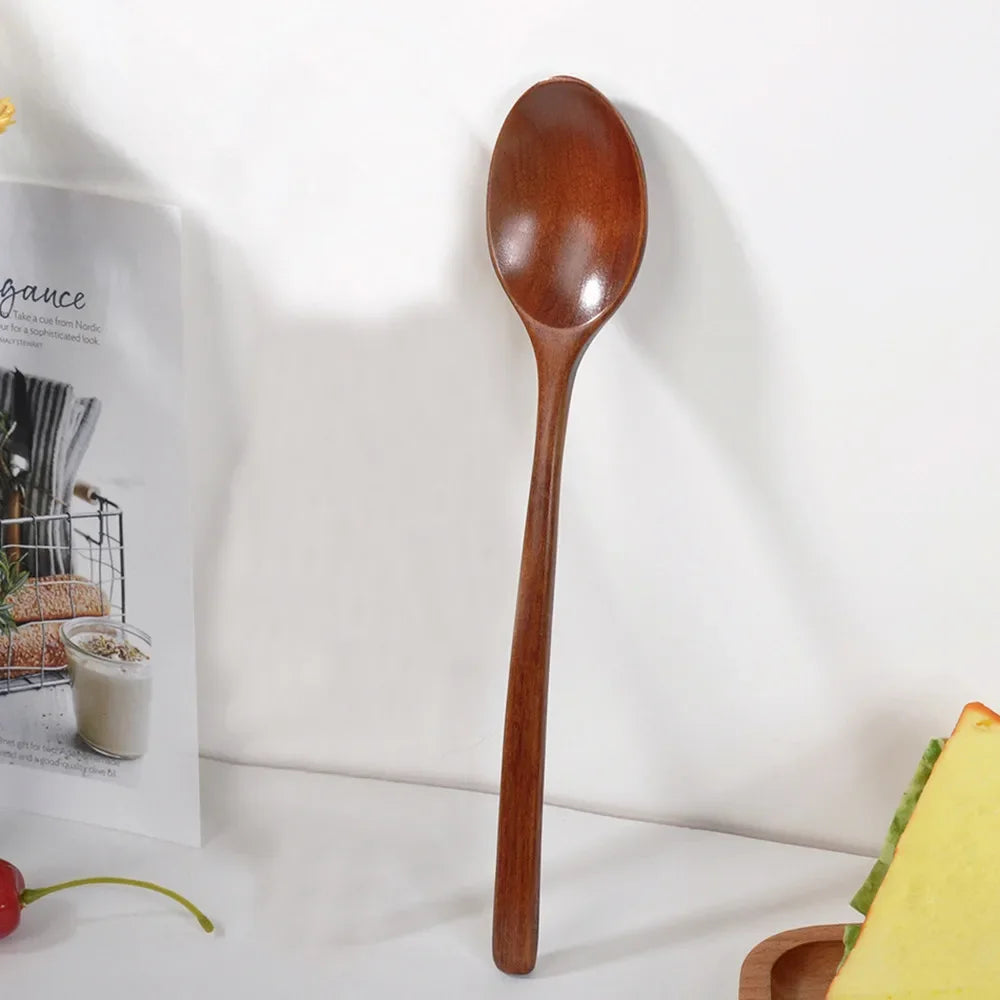 Cuillères en Bois Naturel Solide – Ustensiles de Cuisine Écologiques et Durables