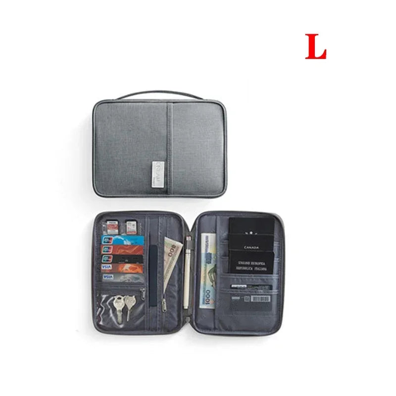 Women Travel Passport Holder Cover Case Organizer Multi-Function Men Waterproof Family Document Organizer Travel Accessories Bag