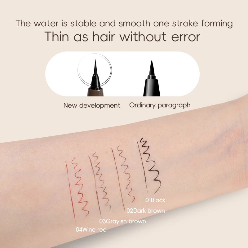 Stylo Eyeliner Imperméable – Pointe Très Fine, Séchage Rapide & Longue Tenue