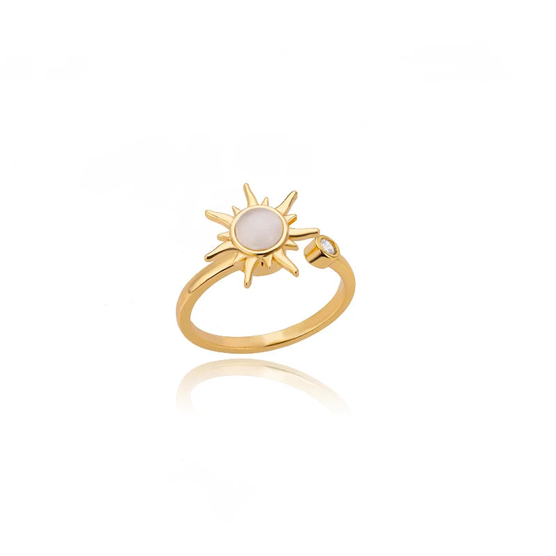 Bague Spinner Trèfle de Luxe – Anti-Stress Couleur Or 18K