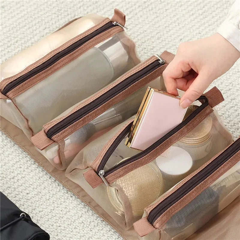 Trousse de Beauté Détachable 4 en 1 – Grande Capacité, Pliable et Portable pour Voyage et Déplacement