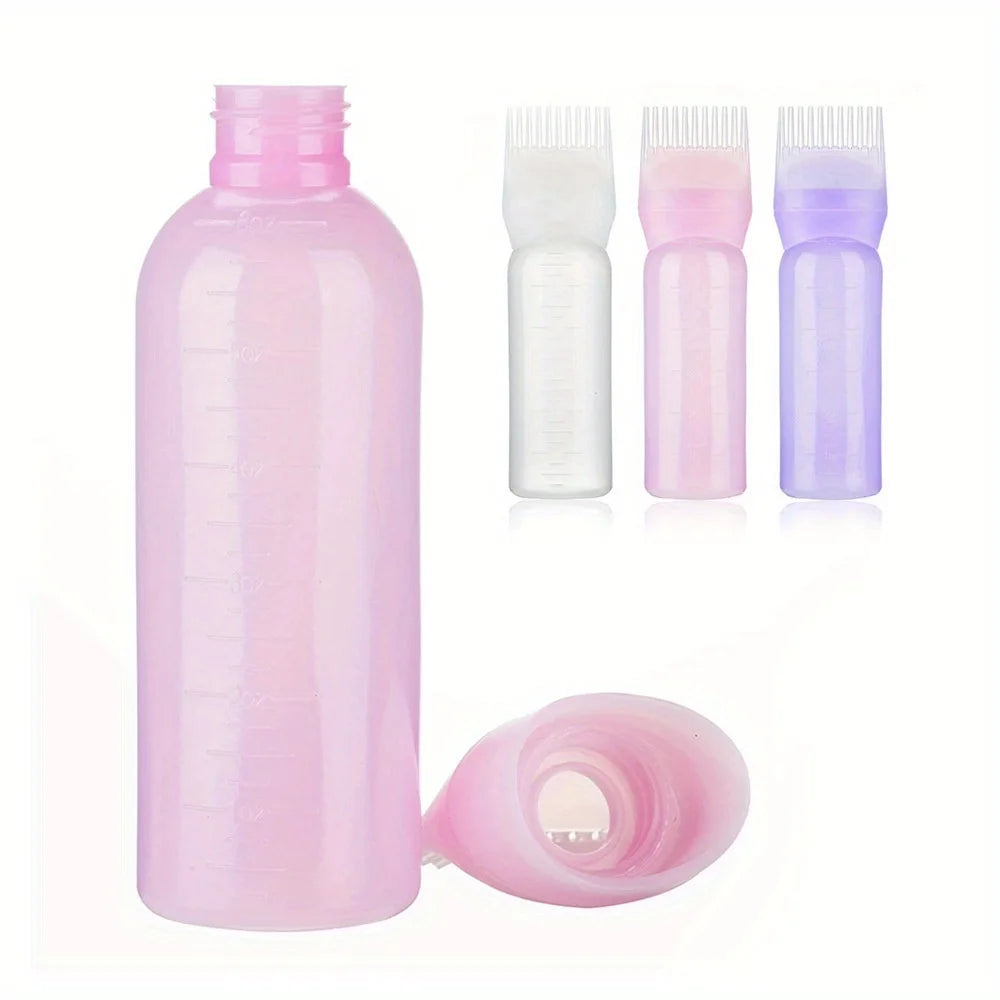 Ensemble Peigne en Silicone, Applicateur d’Huile Capillaire et Brosse de Massage – 2 pièces, Outils Professionnels pour Salon de Coiffure ou Domicile