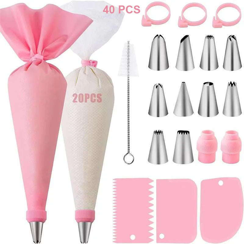Kit de Décoration de Gâteaux – Poches à Douille et Embouts en Silicone Réutilisables