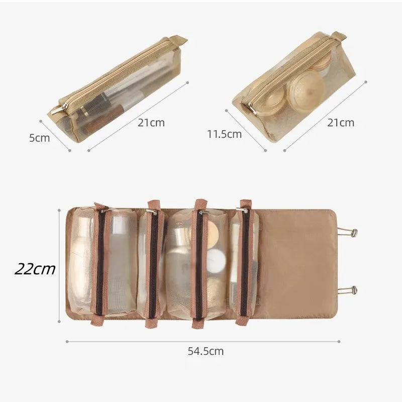 Trousse de Beauté Détachable 4 en 1 – Grande Capacité, Pliable et Portable pour Voyage et Déplacement