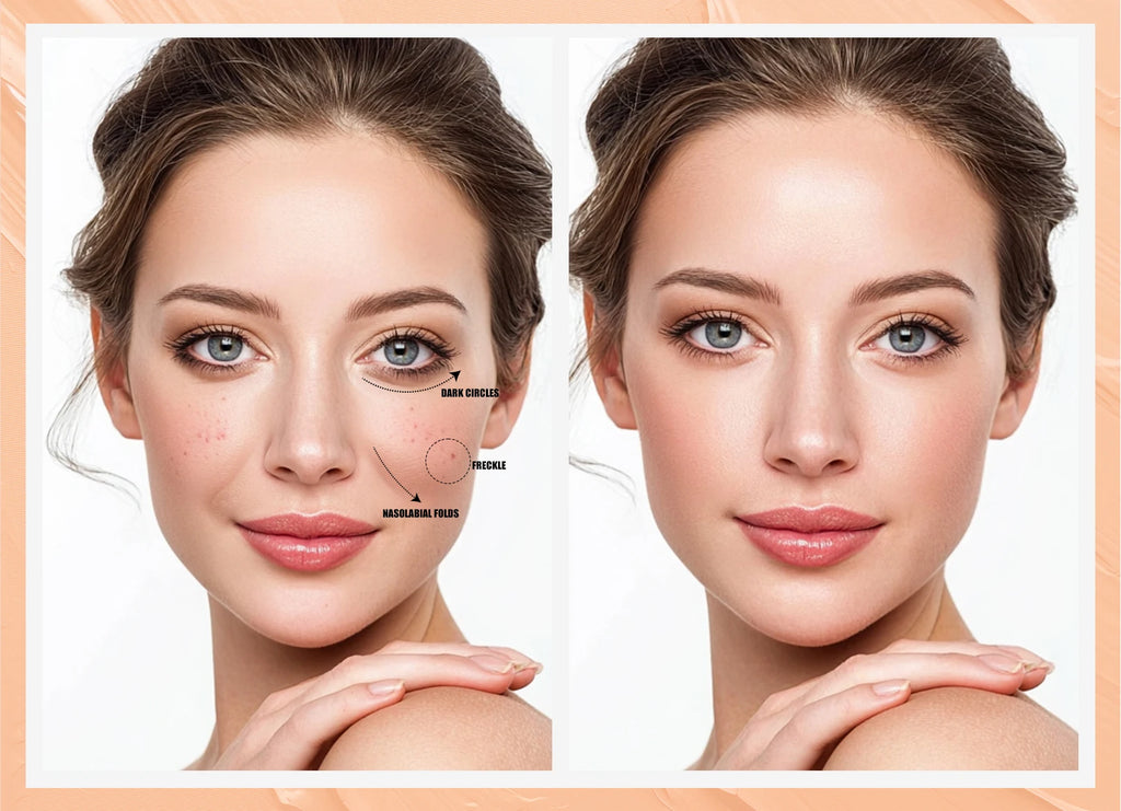 Bâton Correcteur & Fond de Teint 2 en 1 – Couvre-Cernes, Imperméable & Maquillage Impeccable