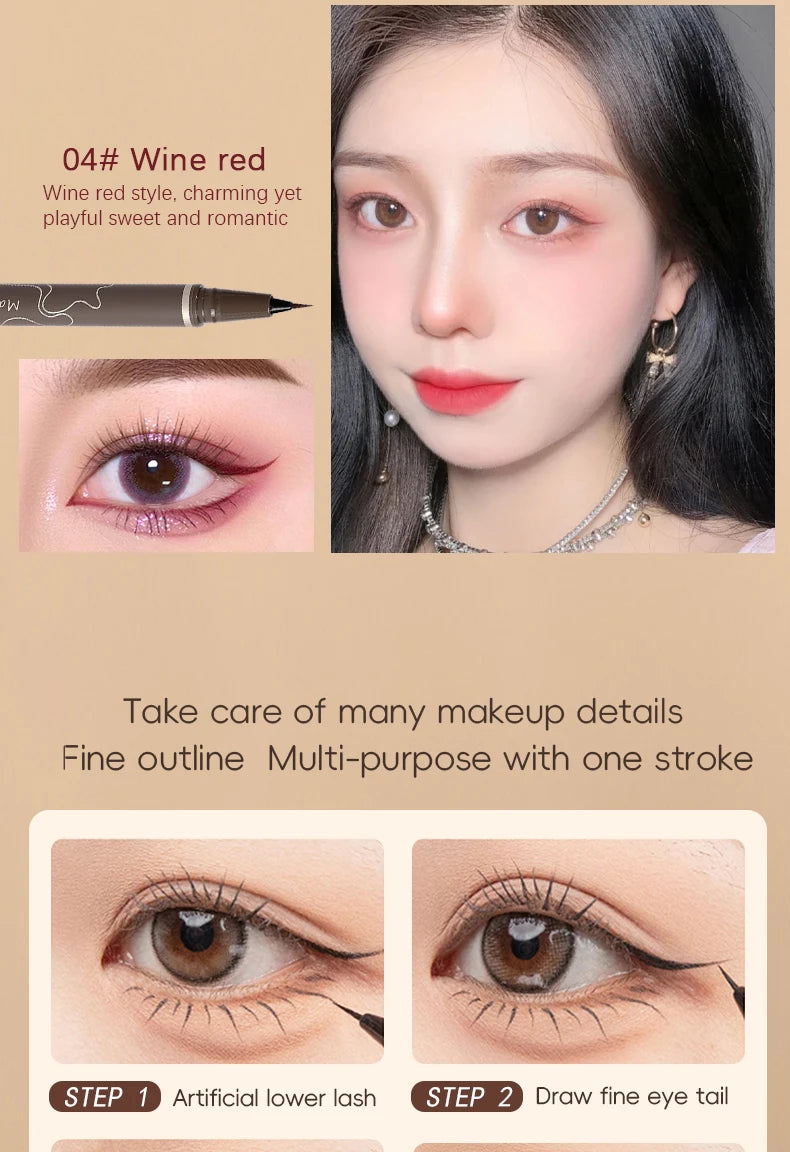 Stylo Eyeliner Imperméable – Pointe Très Fine, Séchage Rapide & Longue Tenue