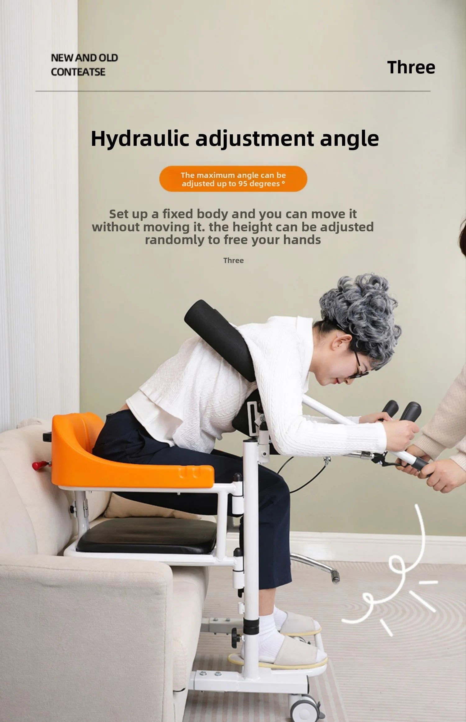Chaise Hydraulique de Transfert d'ascenseur Patient W/180 ° Bac de lit à Siège Fendu