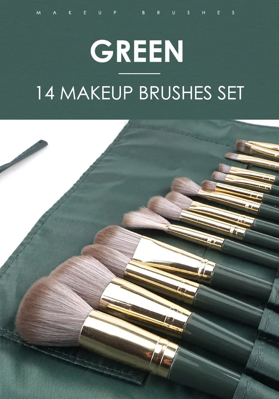 Kit de 14 Pinceaux De Maquillage pour Débutant et Professionnel
