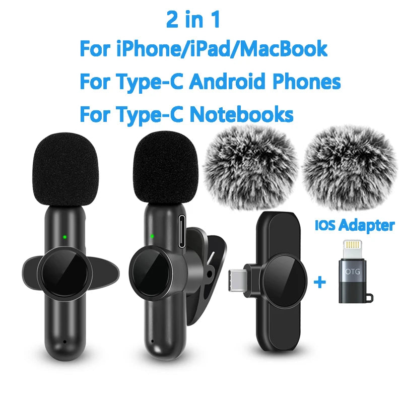 Microphone Lavallière sans fil 2.4G – Audio et Vidéo Haute Qualité