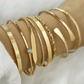 Set de 8 Bracelets Bangles – Texture Torsadée & Cristal Géométrique
