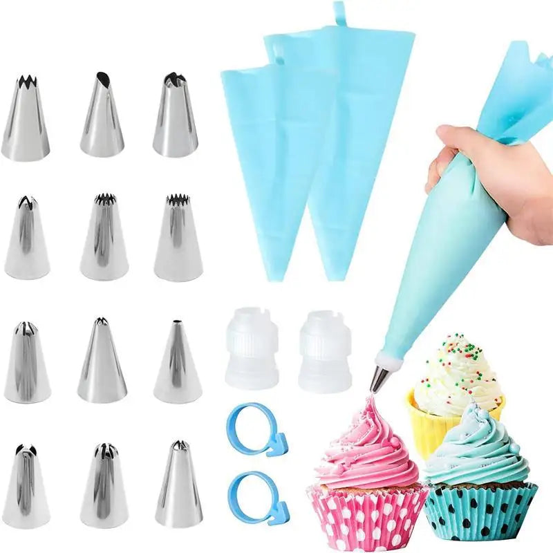 Kit de Décoration de Gâteaux – Poches à Douille et Embouts en Silicone Réutilisables