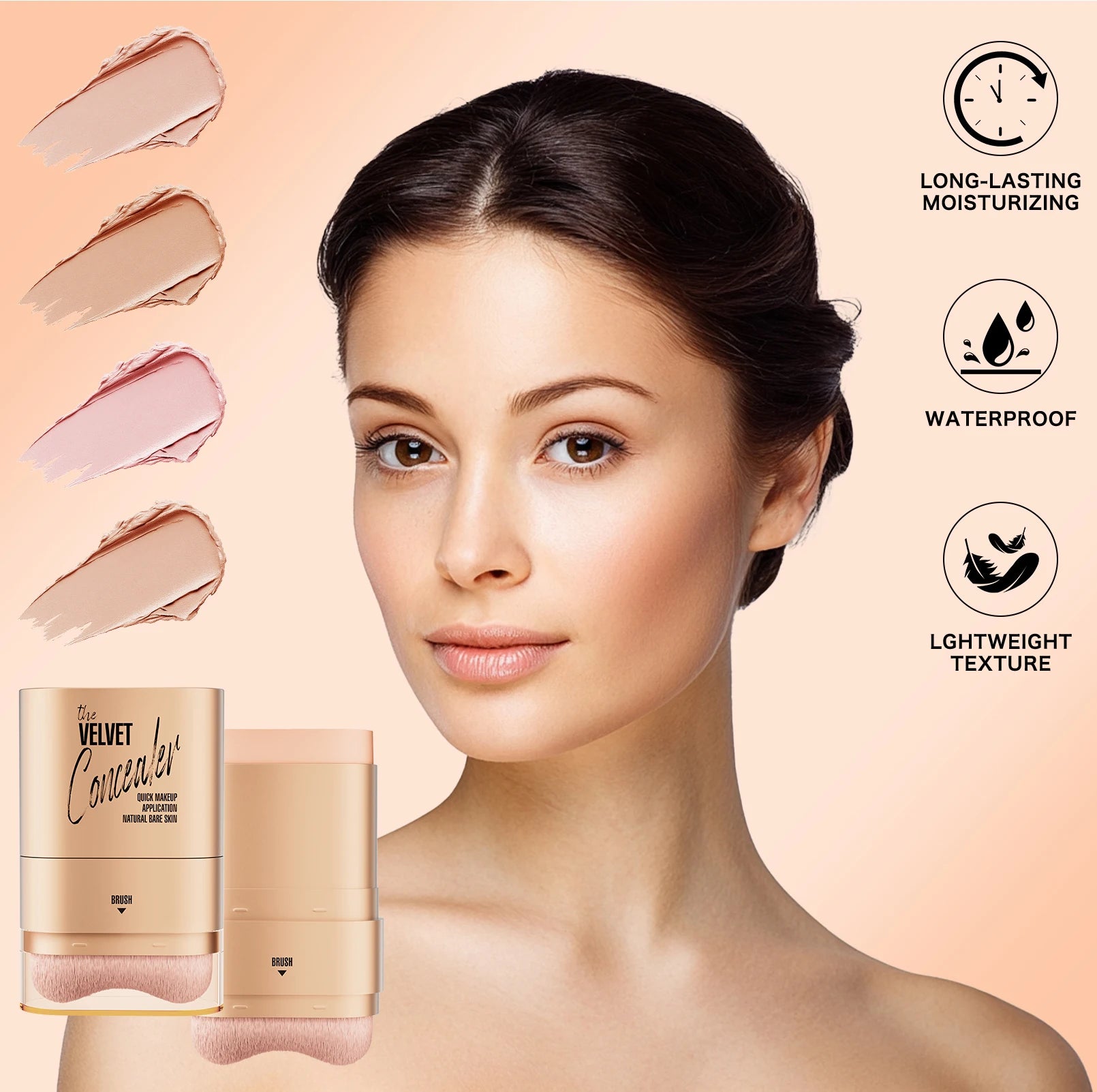 Bâton Correcteur & Fond de Teint 2 en 1 – Couvre-Cernes, Imperméable & Maquillage Impeccable