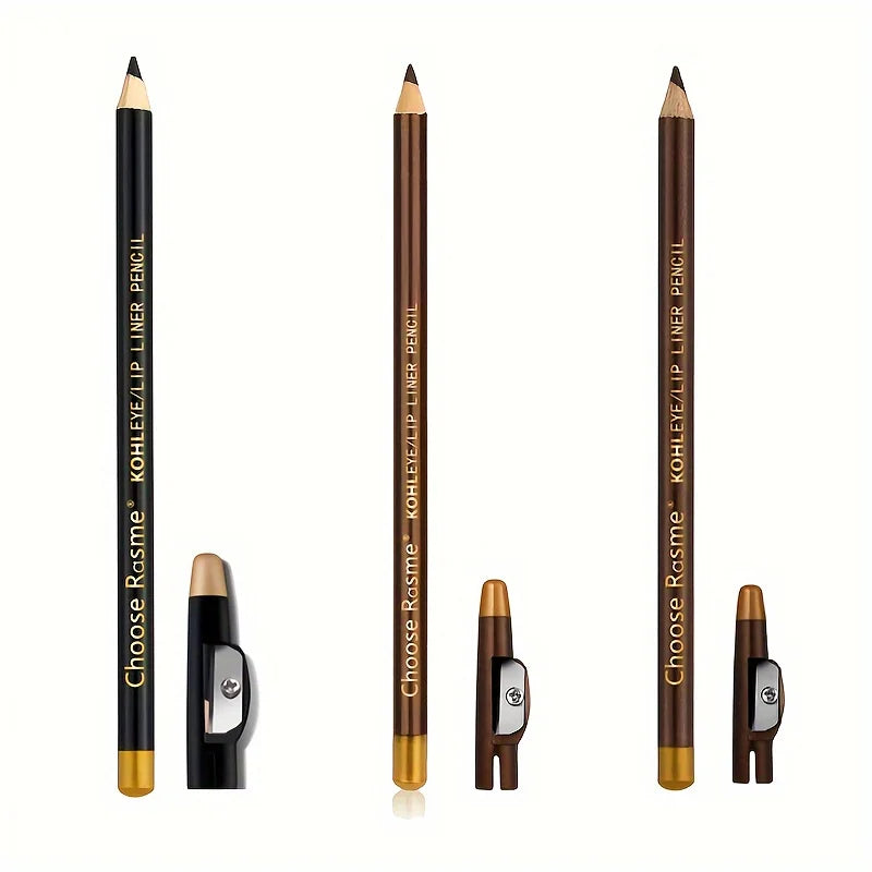 Set de 3 Crayons Eyeliner, Sourcils et Lèvres 3-en-1