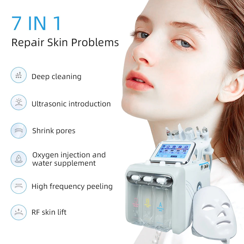 7 en 1 Machine Professionnel Hydra Eau Dermabrasion Instrument de Beauté Nettoyage de la Peau Skin Clean