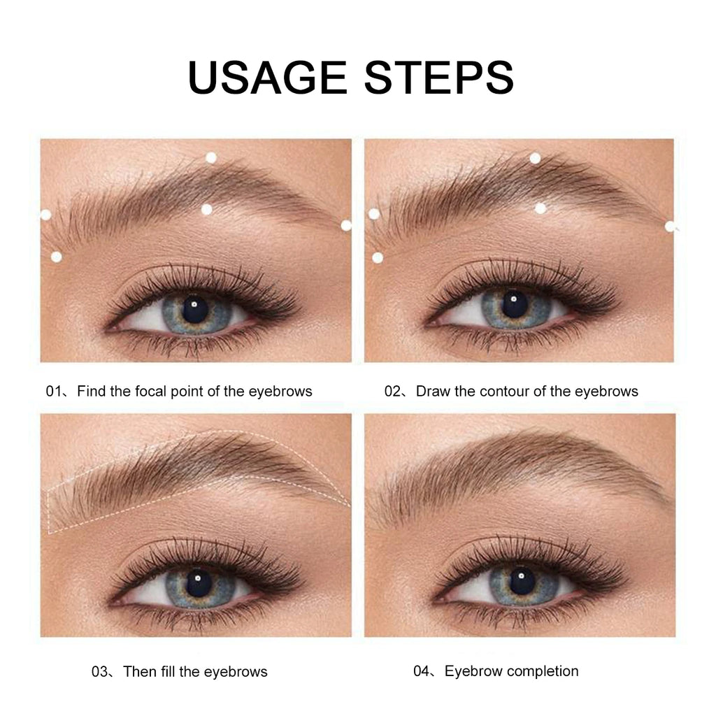 Ensemble de Poudre à Sourcils 3 Couleurs avec Pinceau