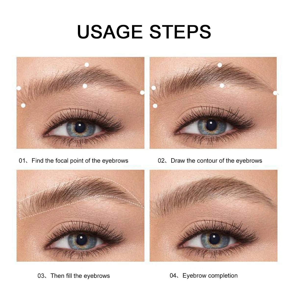 Ensemble de Poudre à Sourcils 3 Couleurs avec Pinceau