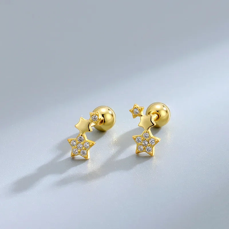 Boucles d’Oreilles Cœur à Vis – Hypoallergénique pour Cartilage Helix