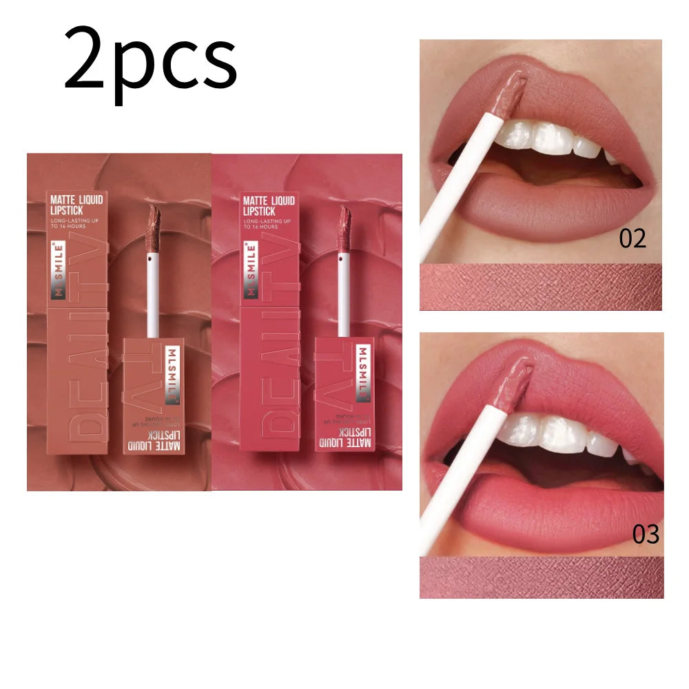 Rouge à Lèvres Liquide Satin Velours – Anti-Adhésif, Imperméable & Longue Durée