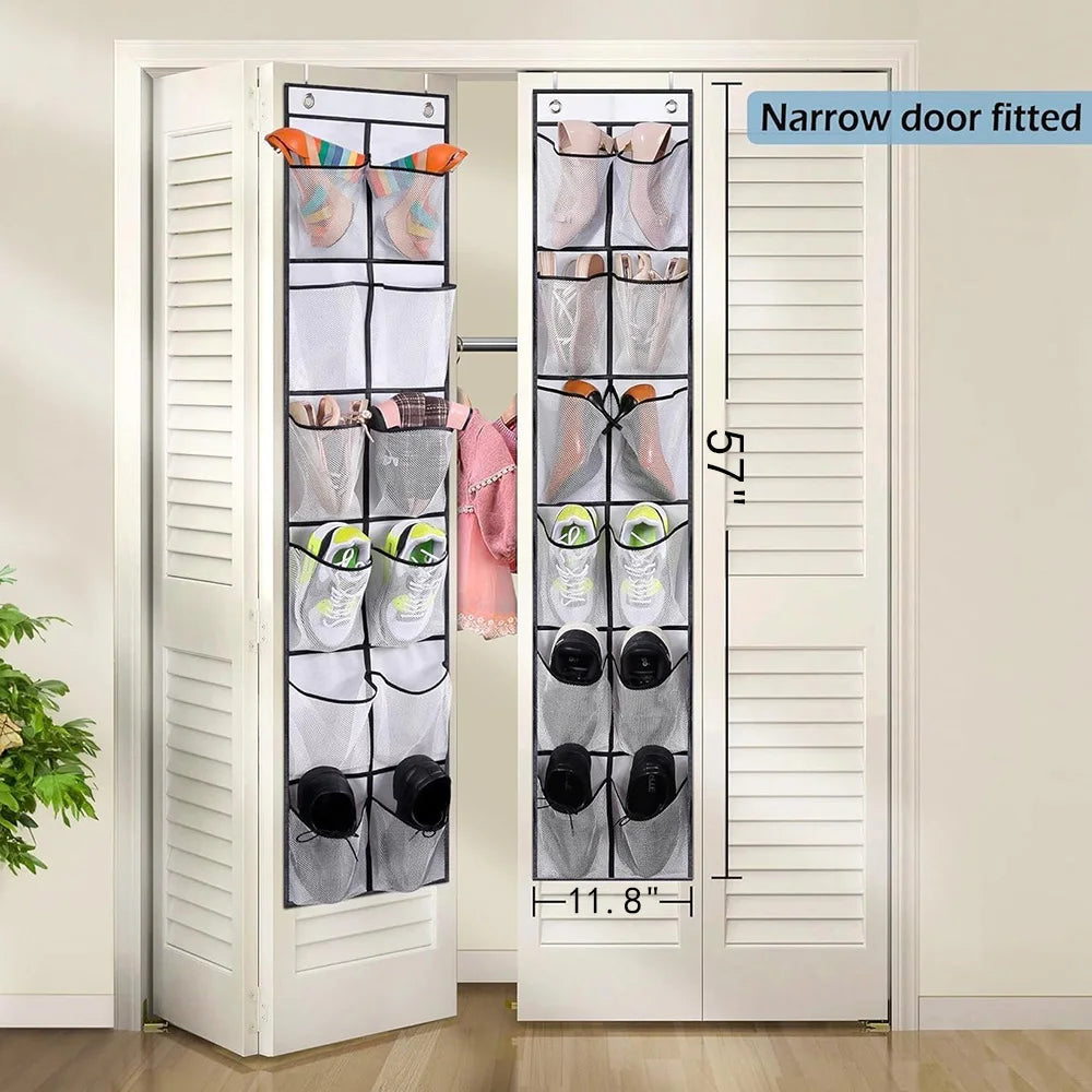 Organisateur de Chaussures Suspendu 12 Poches – Rangement Portable Transparent