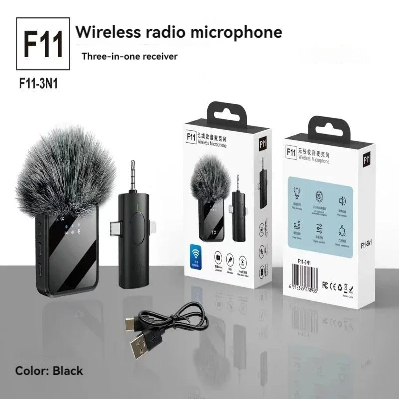 Microphone 3 en 1 sans Fil – Compatible avec iPhone/Android (Microphone + Enregistreur + Haut-parleur)