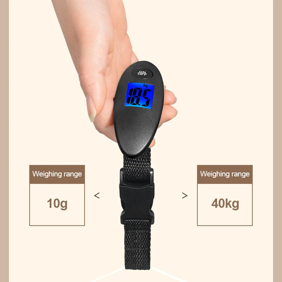 Balance à Bagages Portable Numérique 40 kg avec Ecran à Cristaux Liquides Rétroéclairé