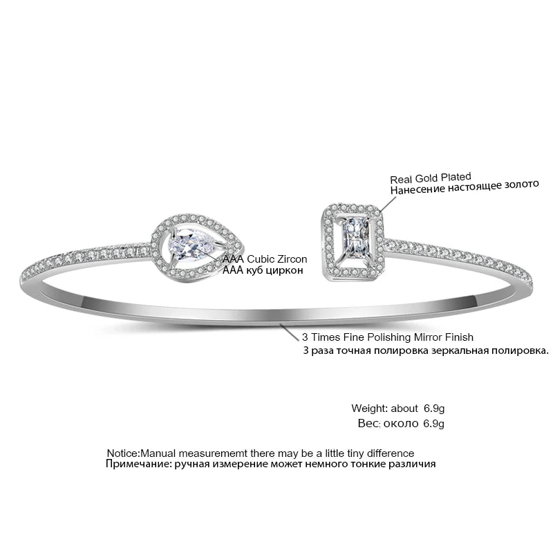 Bracelet Manchette Géométrique pour Femmes – Bijoux Mode Instagram en Zircone Cubique