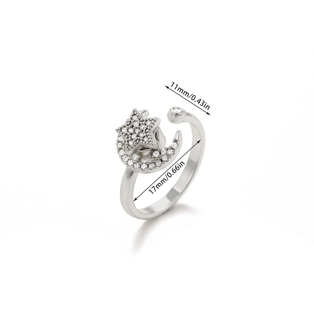 Bague Spinner Trèfle de Luxe – Anti-Stress Couleur Or 18K
