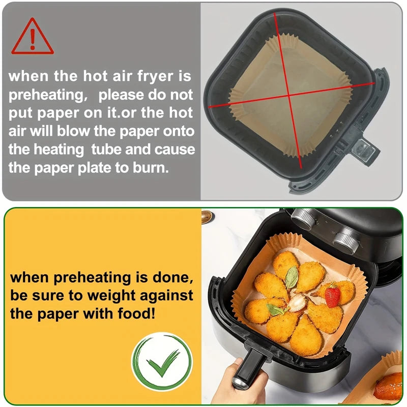 Papier de Cuisson pour Friteuse à Air – Jetable, Antiadhésif et Résistant à l’Huile