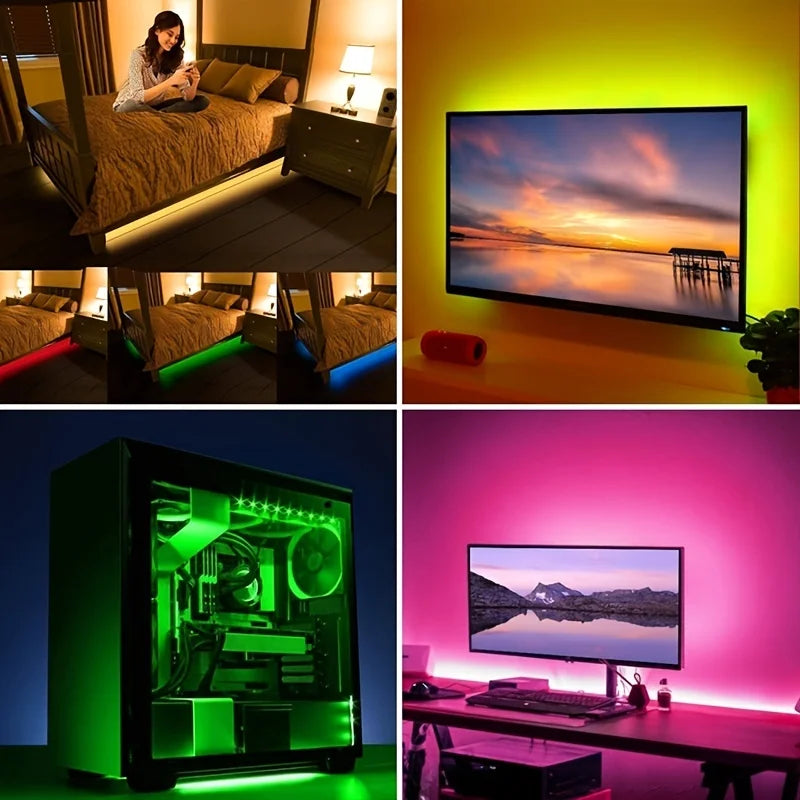 Bande Lumineuse LED RGB 5M – USB Multicolore avec Télécommande 24 Touches