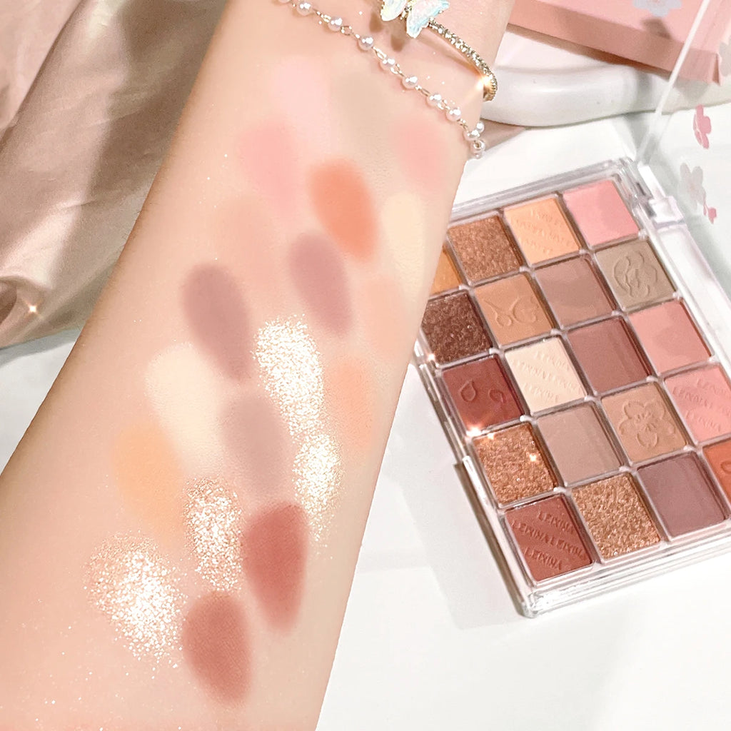 Plateau de Fard à Paupières 20 Couleurs – Maquillage Mat & Scintillant, Haute Pigmentation
