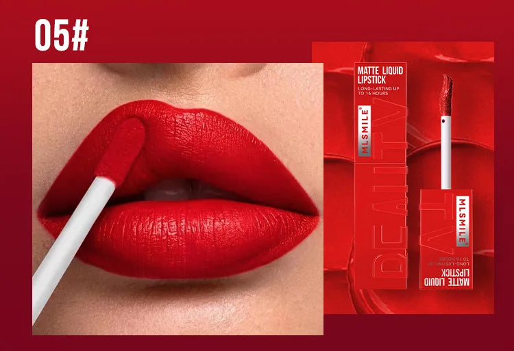 Rouge à Lèvres Liquide Satin Velours – Anti-Adhésif, Imperméable & Longue Durée