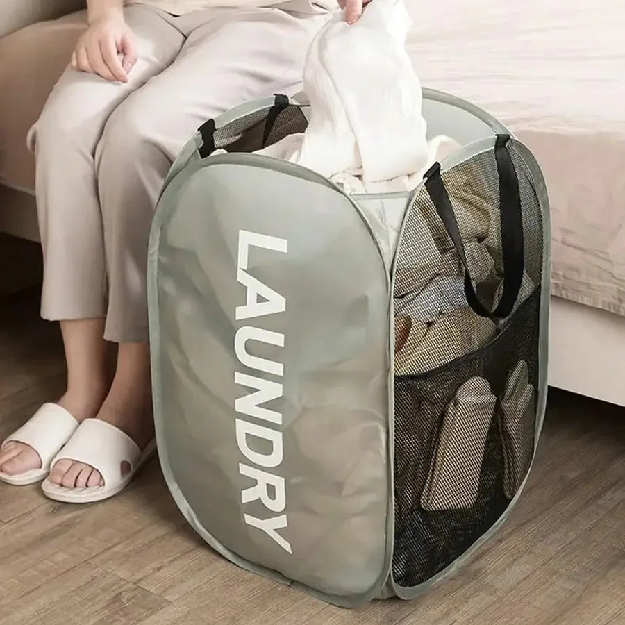 Panier à Linge Pop-Up en Maille – Grande Capacité & Pliable