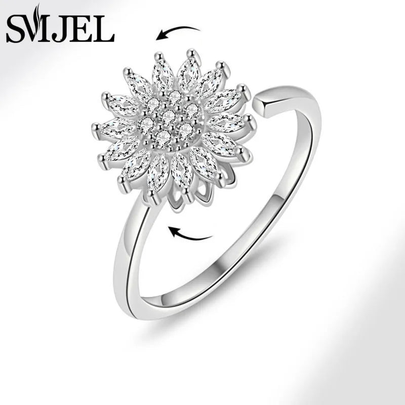 Bague Rotative Anti-Stress de Luxe –  Cristal, Tendance, Luxueux
