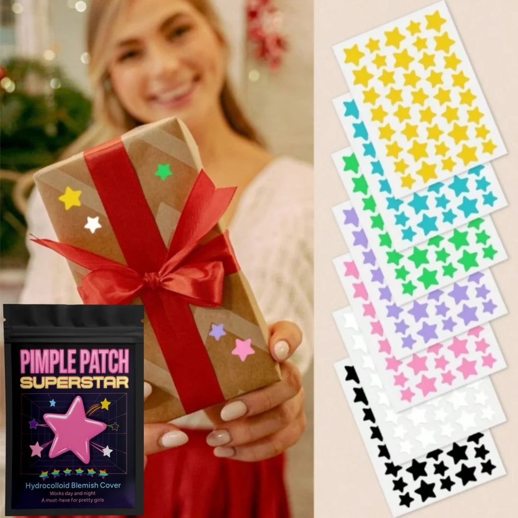 Patchs Anti-Acné Étoilés Multicolores – 480 pièces