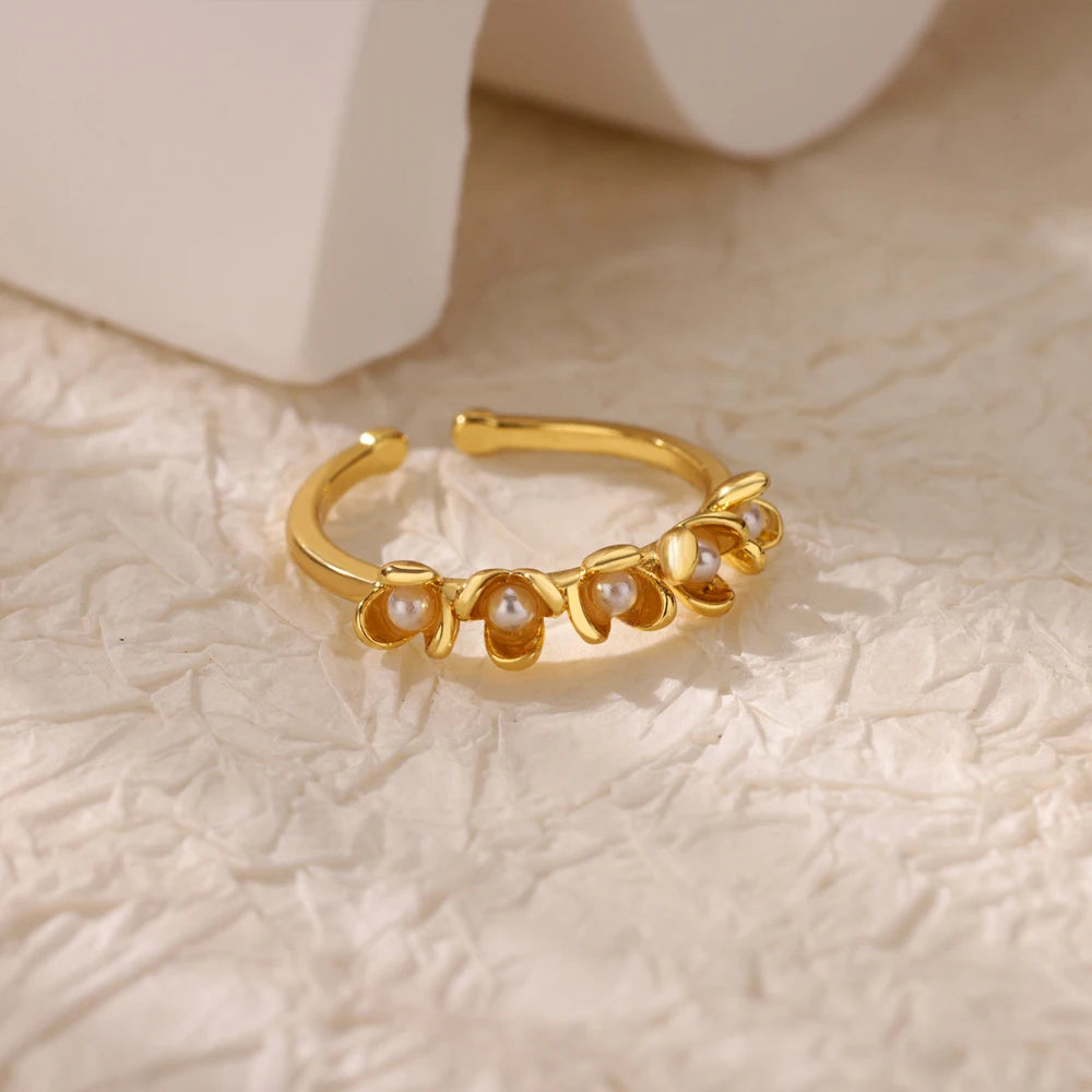 Bague Géométrique en Acier Inoxydable Couleur Or 18K – Zircon & Œil Protecteur