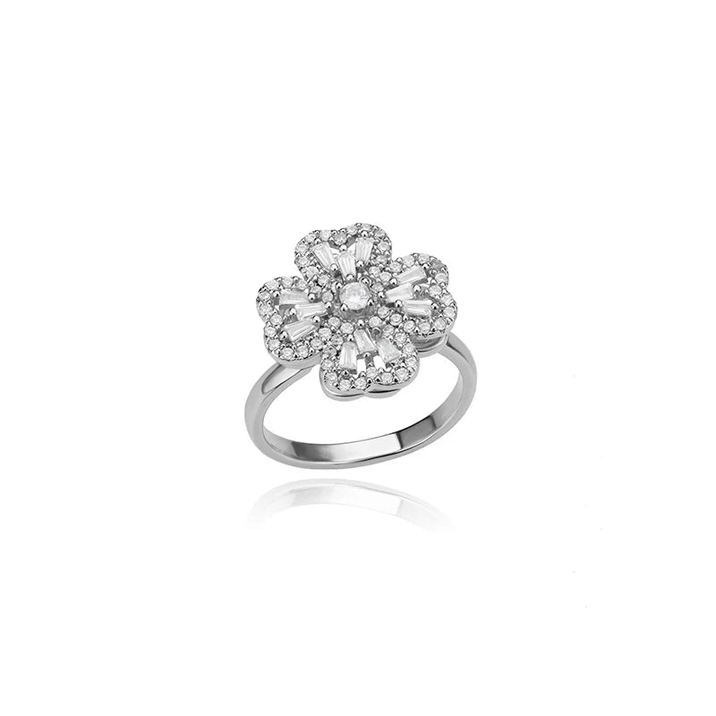 Bague Spinner Trèfle de Luxe – Anti-Stress Couleur Or 18K