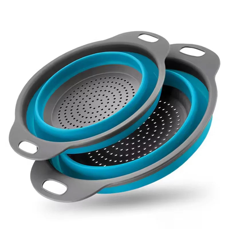 Panier de Vidange Pliant en Silicone – Passoire et Egouttoir Pliable pour Fruits et Légumes