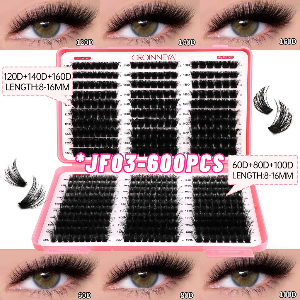 Cils Individuels DIY Effet œil de Chat, Volume Moelleux, Plateau Mixte