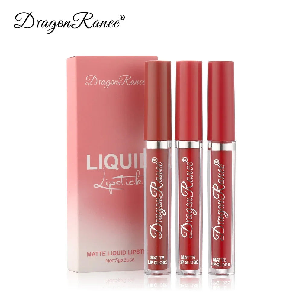 Ensemble de 3 Rouges à Lèvres Liquides – Longue Tenue & Waterproof