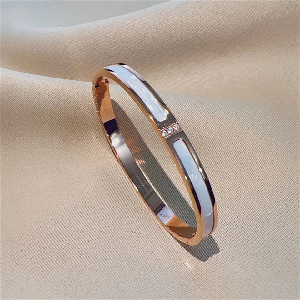 Ensemble De Bracelets En Acier Inoxydable Incrustés De Zircone – Multichoix