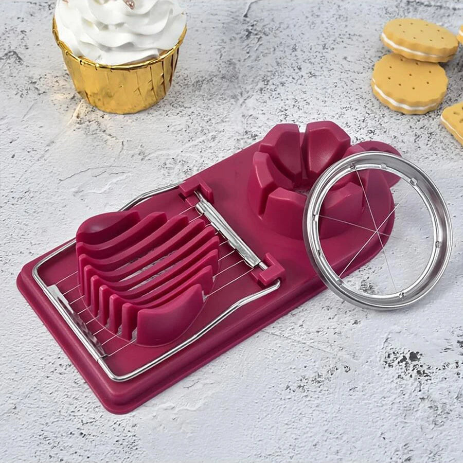 Coupe-Œufs Multifonction 2 en 1 en Polypropylène – Trancheuse à Fil d’Acier Inoxydable, Accessoire de Cuisine Pratique