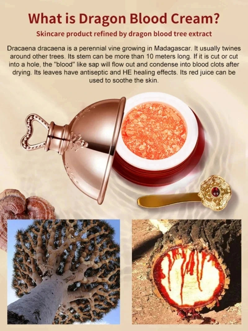 Crème Visage au Sang de Dragon – Rétinol, Placenta & Essence Éclaircissante