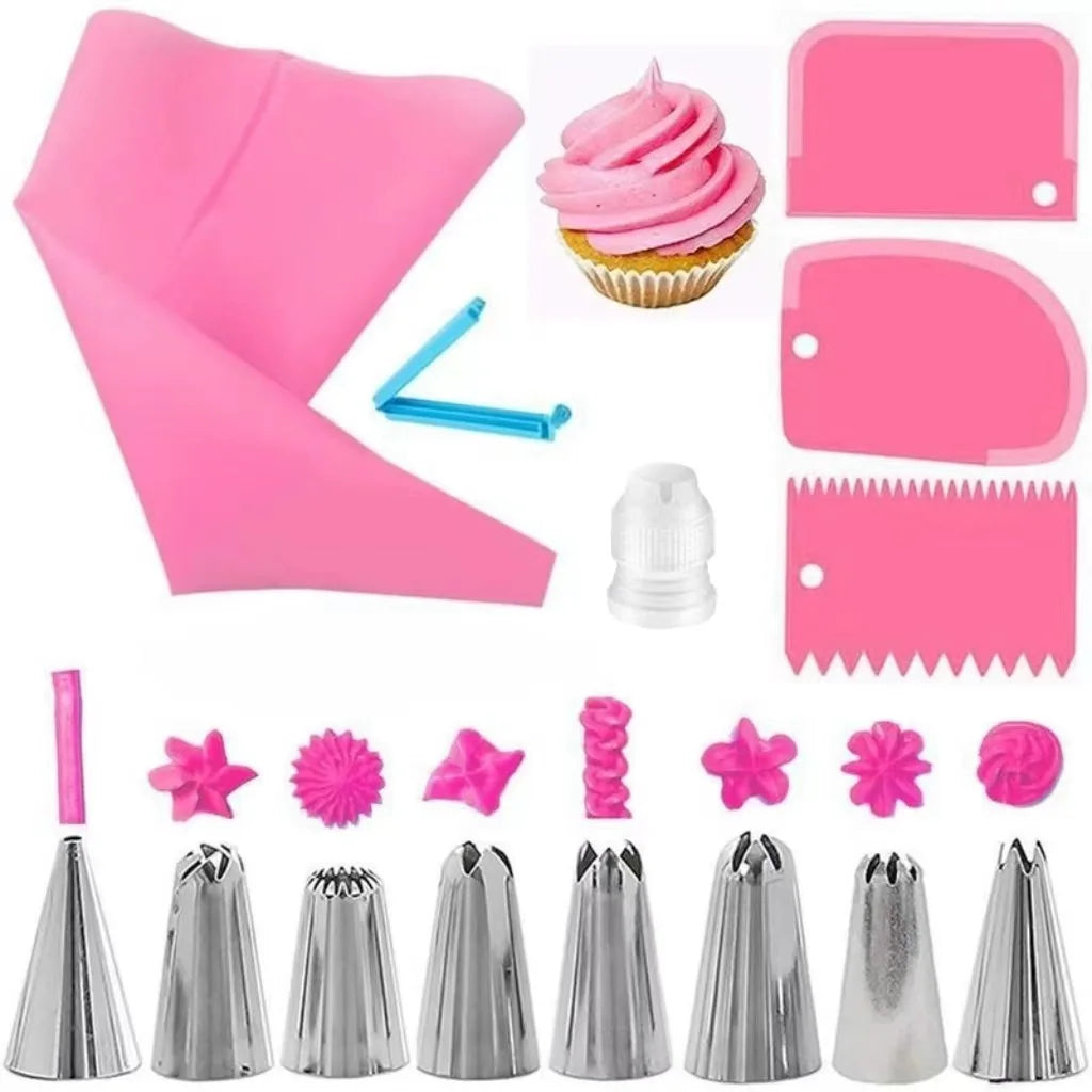 Kit de Décoration de Gâteaux – Poches à Douille et Embouts en Silicone Réutilisables