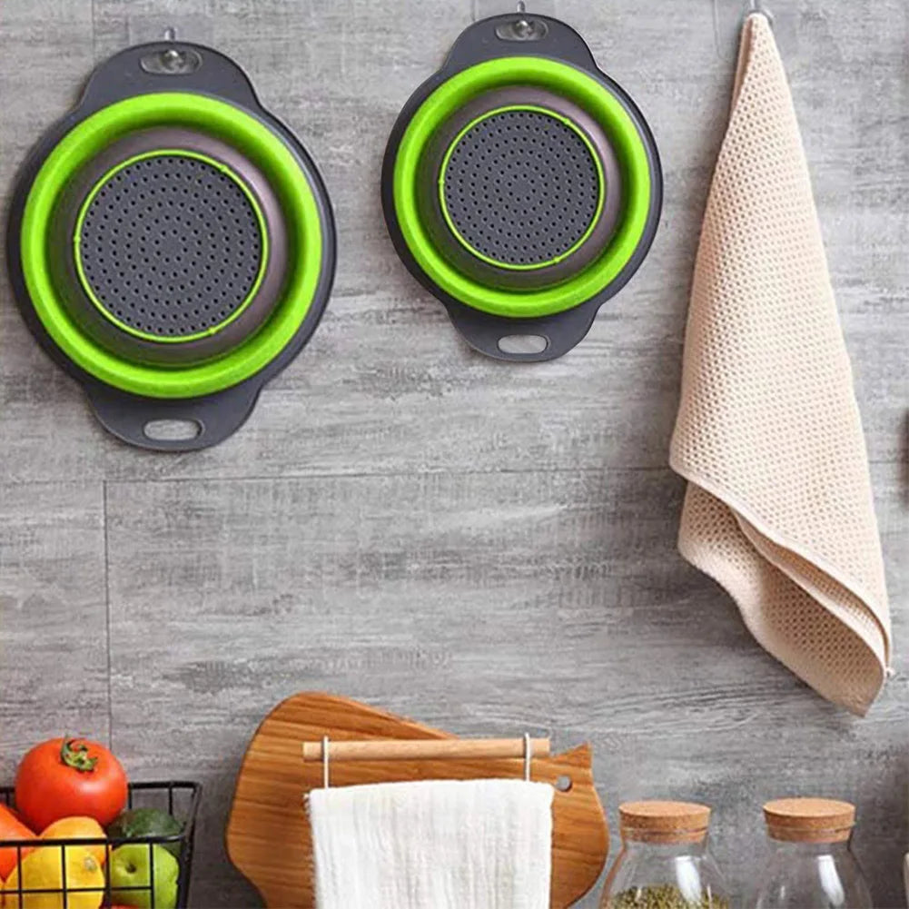 Panier de Vidange Pliant en Silicone – Passoire et Egouttoir Pliable pour Fruits et Légumes