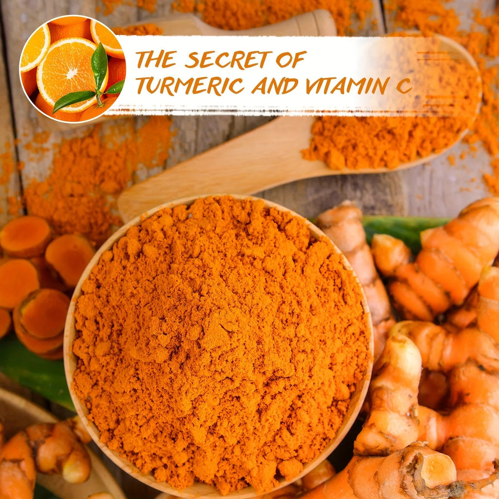 Masque Facial Exfoliant à la Vitamine C & Curcuma – Nettoyage en Profondeur et Traitement Anti-Acné