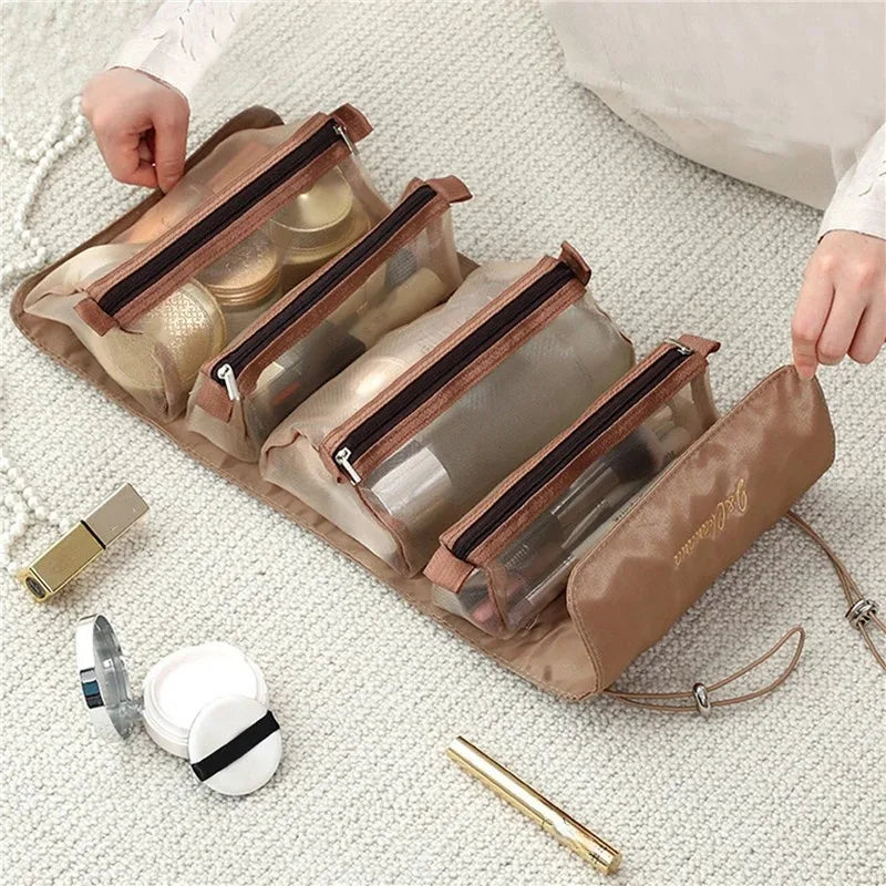 Trousse de Beauté Détachable 4 en 1 – Grande Capacité, Pliable et Portable pour Voyage et Déplacement