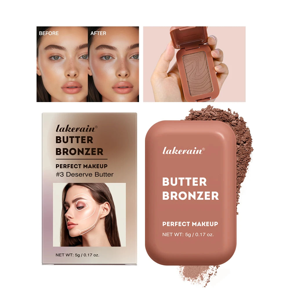 Bronzer & Highlighter Poudre – Contouring Effet Soleil Mat & Lumineux