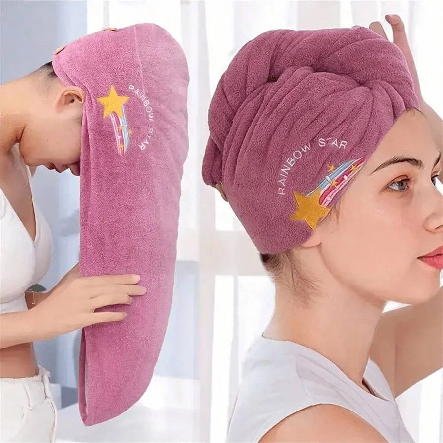 Bonnet de Séchage de Cheveux en Molleton de Corail – Absorbant et Rapide